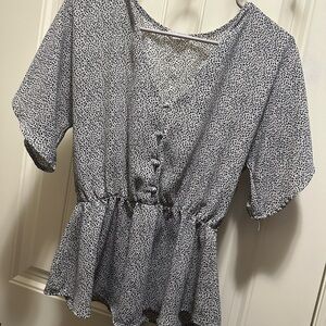 Sienna Sky Black and White Buttoned Blouse